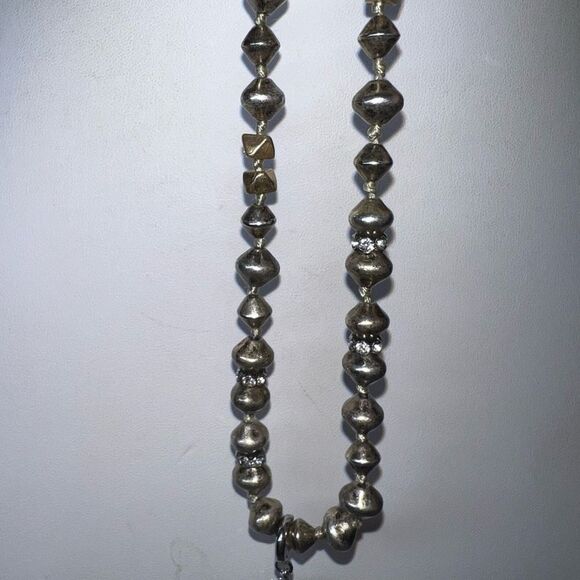 Stella & Dot Metal Bead Necklace with Removable Clip Chain Fringe Pendant - Picture 9 of 9